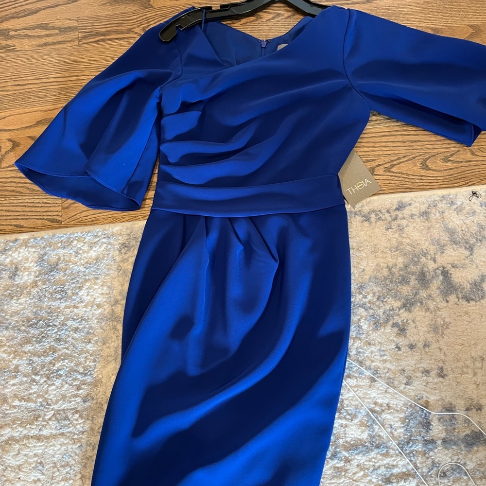 Theia Royal Blue Midi Dress